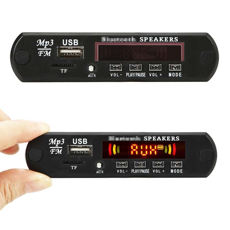 Car 12V 2x3W Audio MP3 Player Decoder Board FM Radio TF USB 3.5mm AUX, with Bluetooth / Recording Ca