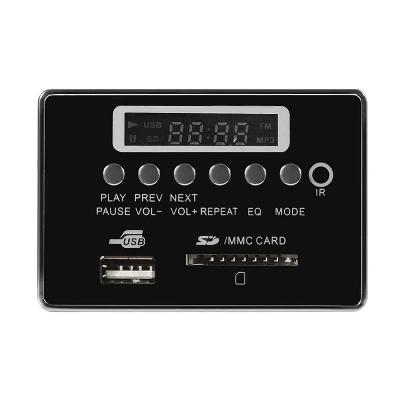 Car 5V Audio MP3 Player Decoder Board FM Radio SD Card USB AUX, with Bluetooth / Remote Control(Silv