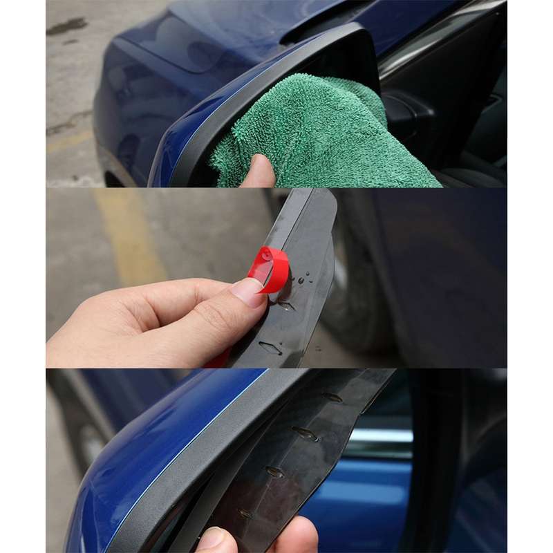 1 Pair 3R-2156 Universal Car Rearview Mirror Rain Blades Mirror Eyebrow Rain Cover (Black)