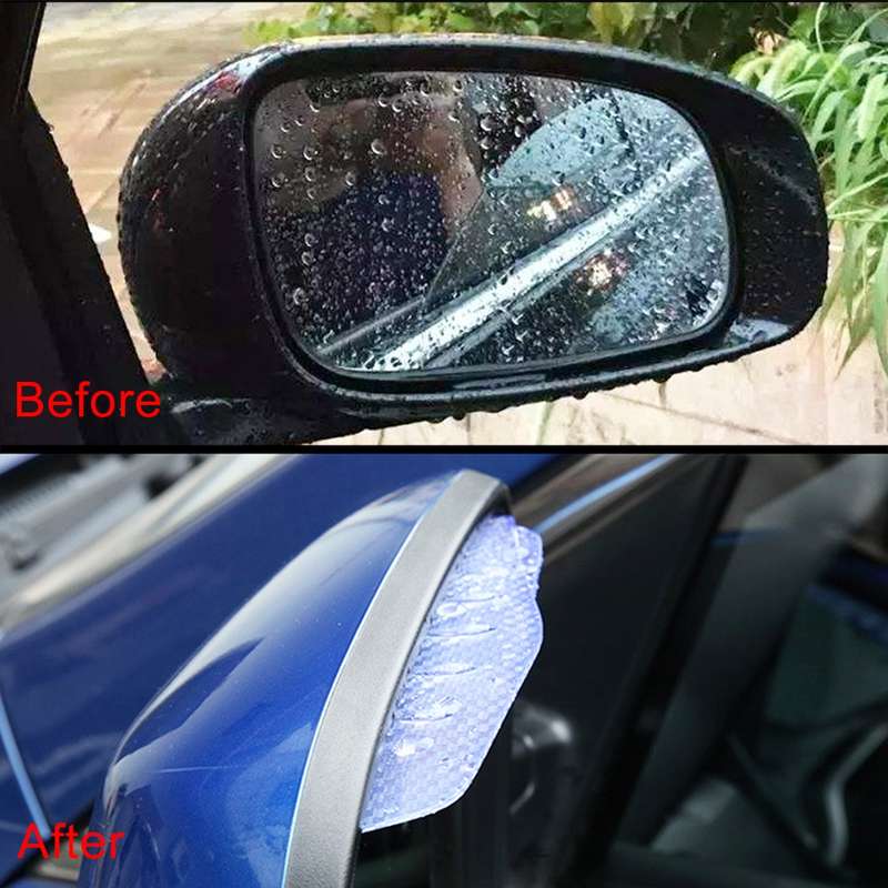 1 Pair 3R-2156 Universal Car Rearview Mirror Rain Blades Mirror Eyebrow Rain Cover (Black)