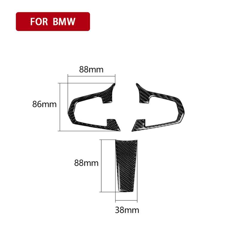 3 in 1 Car Carbon Fiber Solid Color Steering Wheel Button Decorative Sticker for BMW 5 Series G30 X3