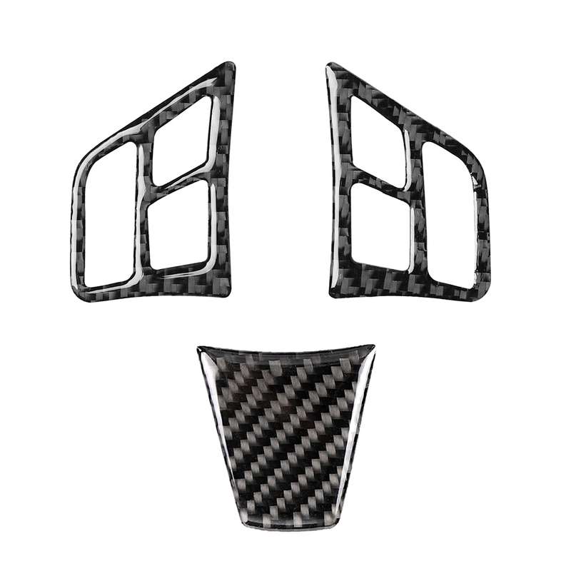 3 in 1 Car Carbon Fiber Solid Color Steering Wheel Button Decorative Sticker for BMW 3 Series E90 20