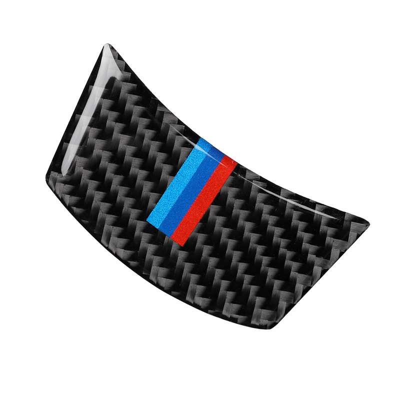 5 in 1 Car Carbon Fiber Tricolor Steering Wheel Button Decorative Sticker for BMW 5 Series E60 2004-