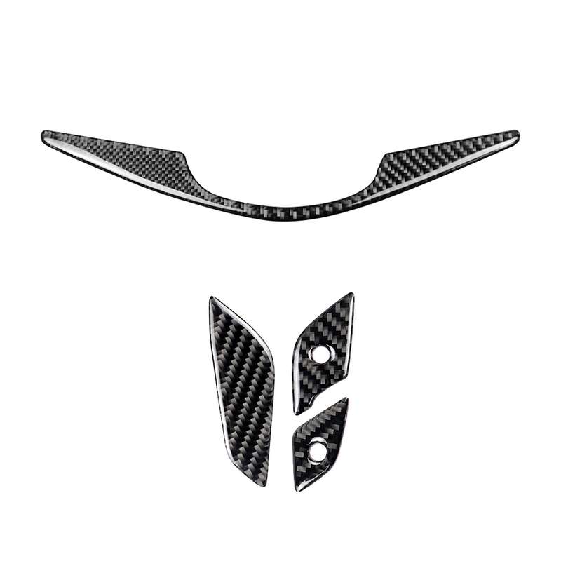 4 in 1 Car Carbon Fiber Steering Wheel Button Decorative Sticker for Cadillac xt5 2016-2017, Left an