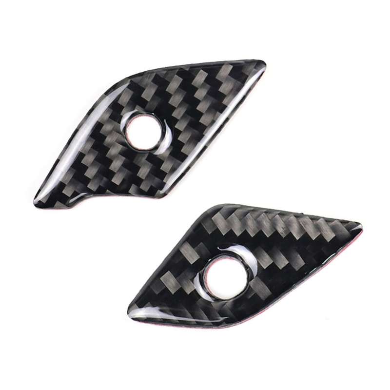 4 in 1 Car Carbon Fiber Steering Wheel Button Decorative Sticker for Cadillac xt5 2016-2017, Left an