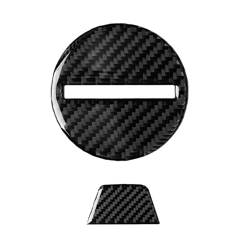 2 in 1 Car Carbon Fiber Steering Wheel Button Decorative Sticker for Chevrolet Camaro 2017-2019, Lef