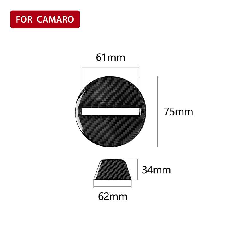 2 in 1 Car Carbon Fiber Steering Wheel Button Decorative Sticker for Chevrolet Camaro 2017-2019, Lef