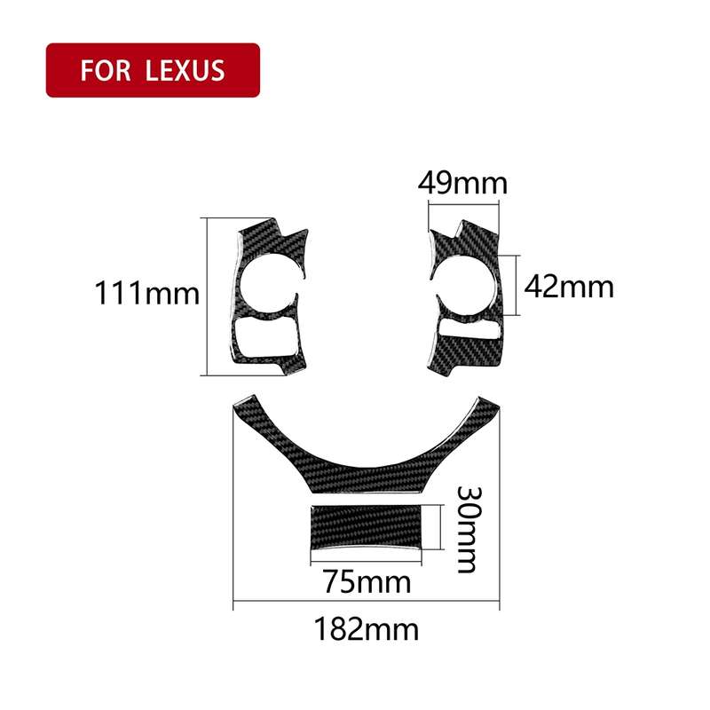 4 in 1 Car Carbon Fiber Steering Wheel Button Decorative Sticker for Lexus IS250 NX200 200t 300h, Le