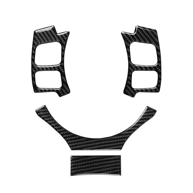 4 in 1 Car Carbon Fiber Steering Wheel Button Decorative Sticker for Lexus IS250 NX200 200t 300h, Le