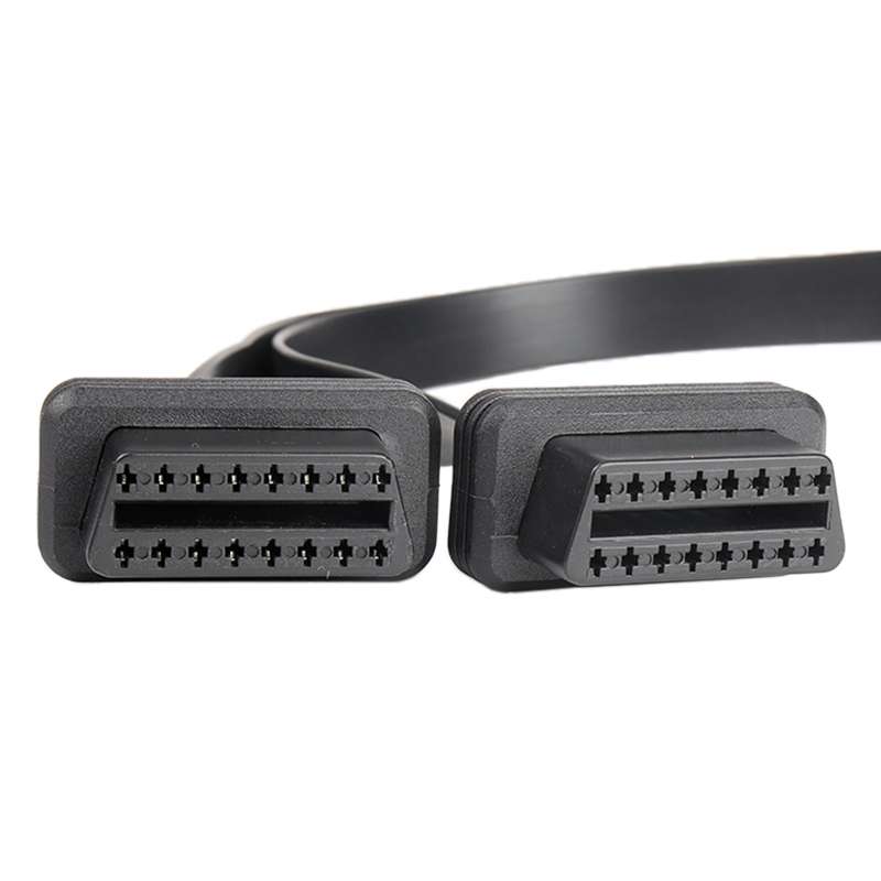 2 in 1 16PIN Car Straight Head OBD Diagnostic Extended Cable OBD2 Cable