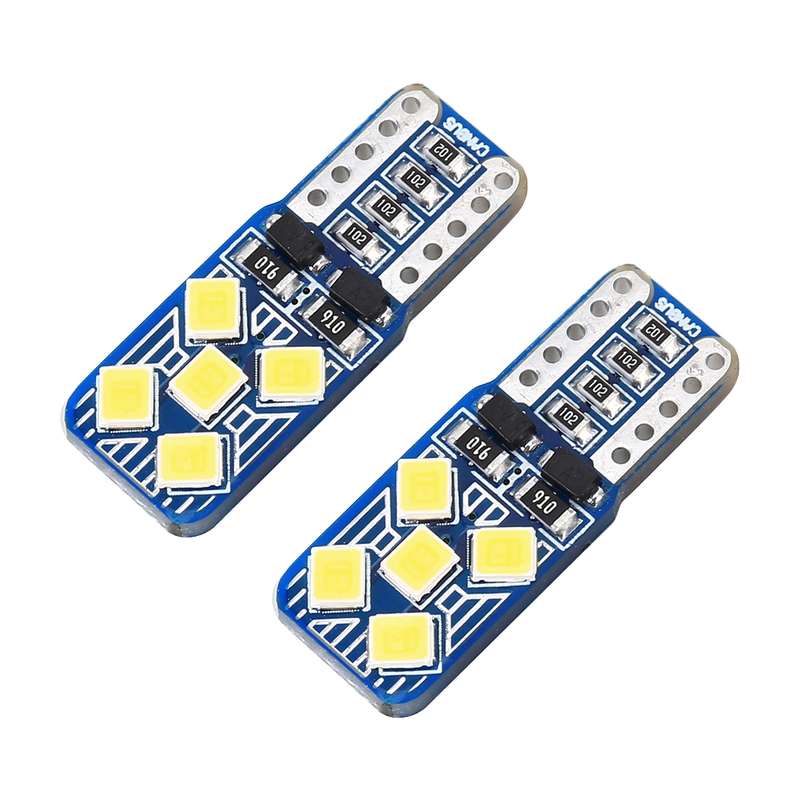 2 PCS T10 / W5W / 168 DC12V 1.8W 6000K 130LM 10LEDs SMD-2835 Car Reading Lamp Clearance Light, with