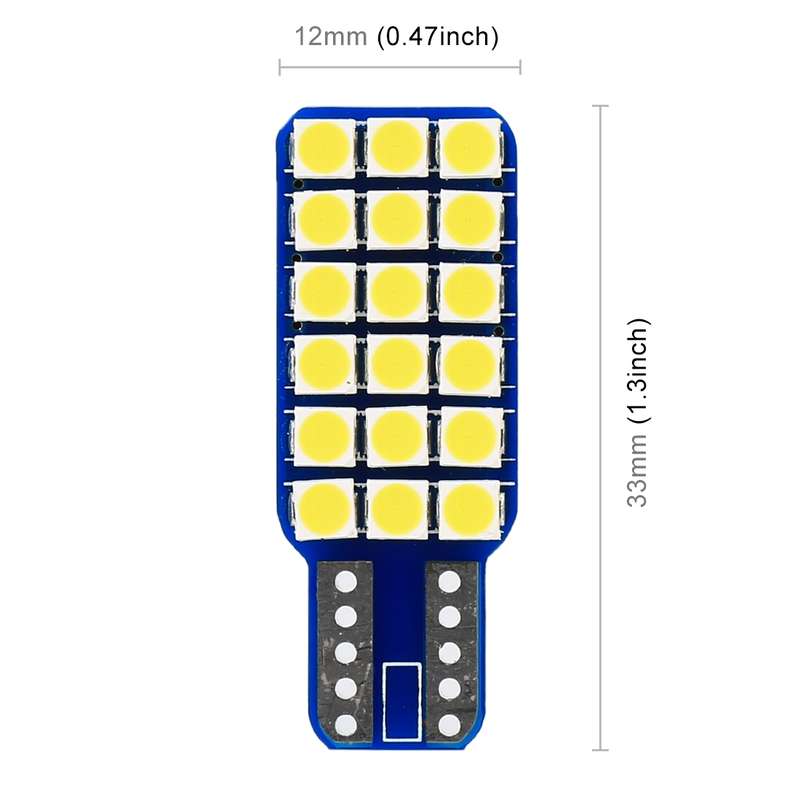 2 PCS T10 / W5W / 168 DC12V 1.8W 6000K 140LM 18LEDs SMD-3030 Car Reading Lamp Clearance Light, with