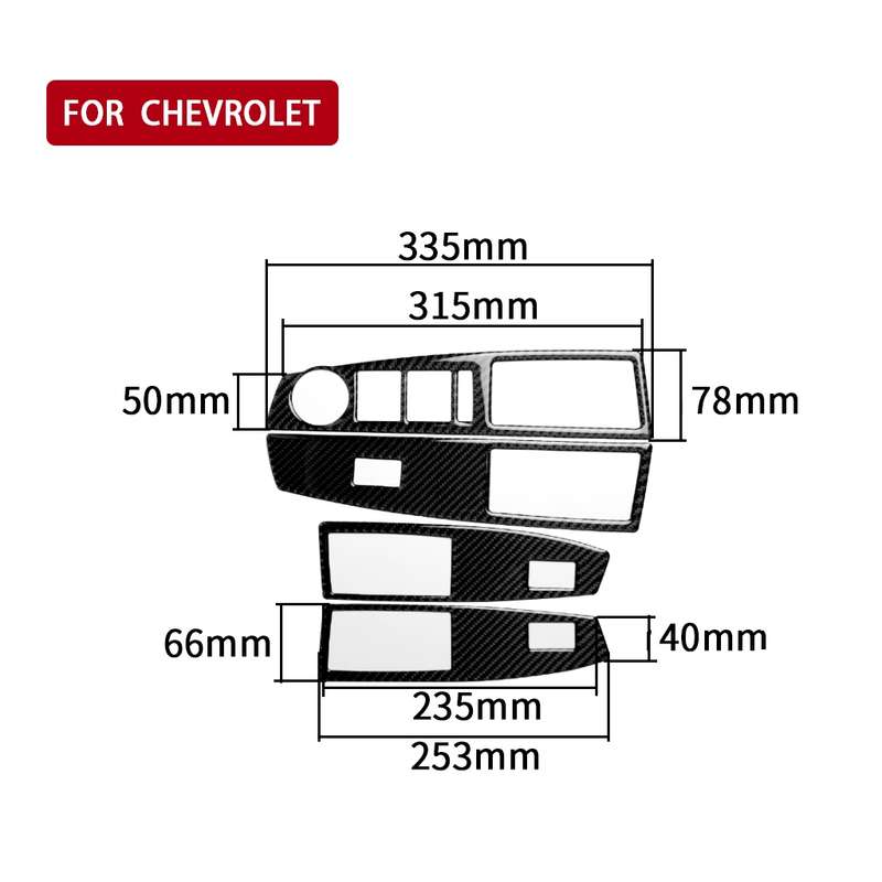 Car Carbon Fiber Window Lift Switch Panel Decorative Sticker for Chevrolet Cruze 2009-2015, Right Dr