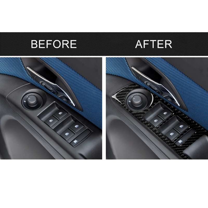 Car Carbon Fiber Window Lift Switch Panel Decorative Sticker for Chevrolet Cruze 2009-2015, Right Dr