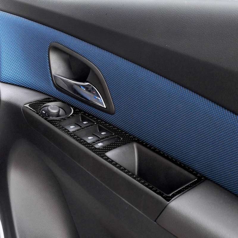 Car Carbon Fiber Window Lift Switch Panel Decorative Sticker for Chevrolet Cruze 2009-2015, Right Dr
