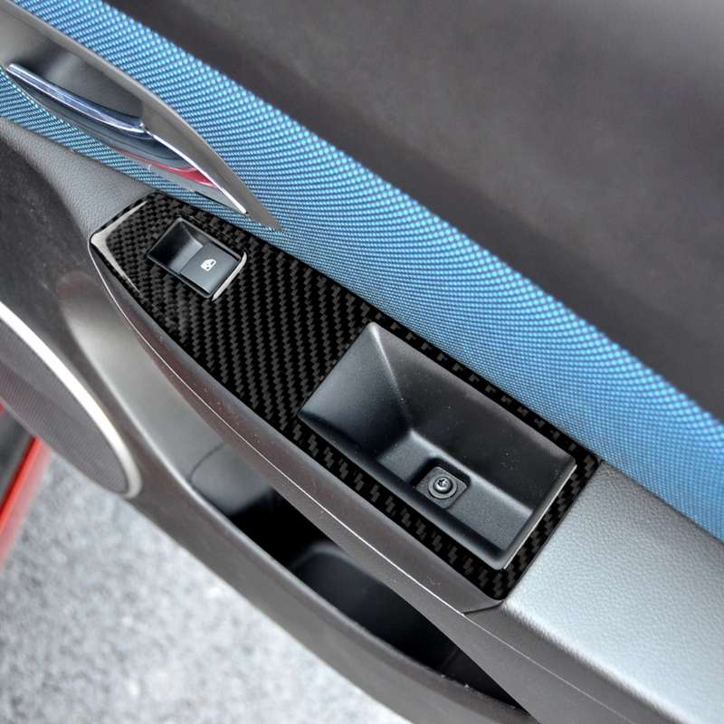 Car Carbon Fiber Window Lift Switch Panel Decorative Sticker for Chevrolet Cruze 2009-2015, Right Dr