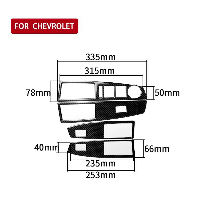 Car Carbon Fiber Window Lift Switch Panel Decorative Sticker for Chevrolet Cruze 2009-2015, Left Dri