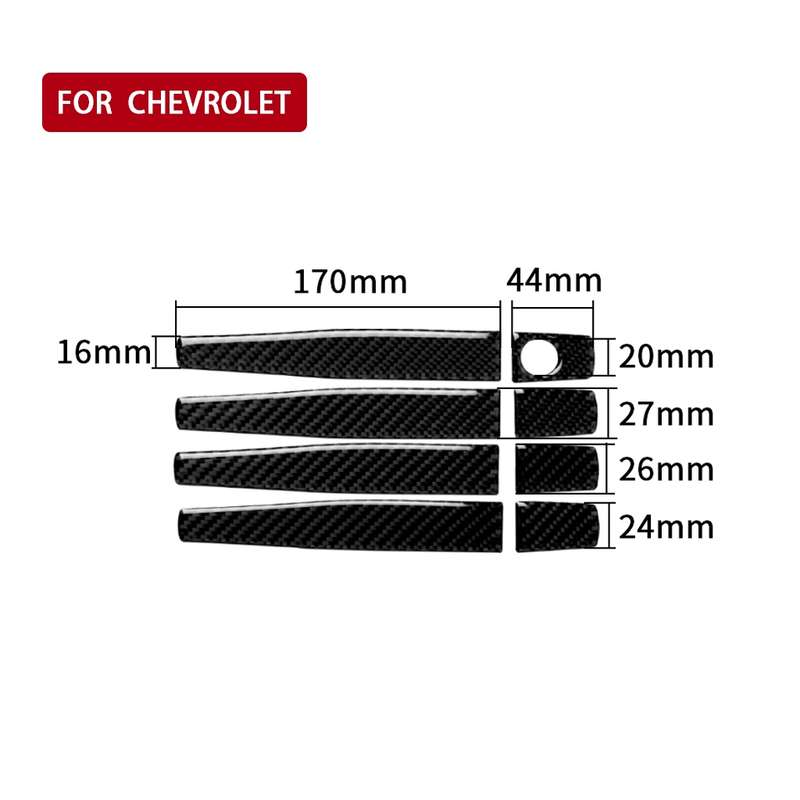 Car Carbon Fiber Door Handle Decorative Sticker for Chevrolet Cruze 2009-2015, Left and Right Drive
