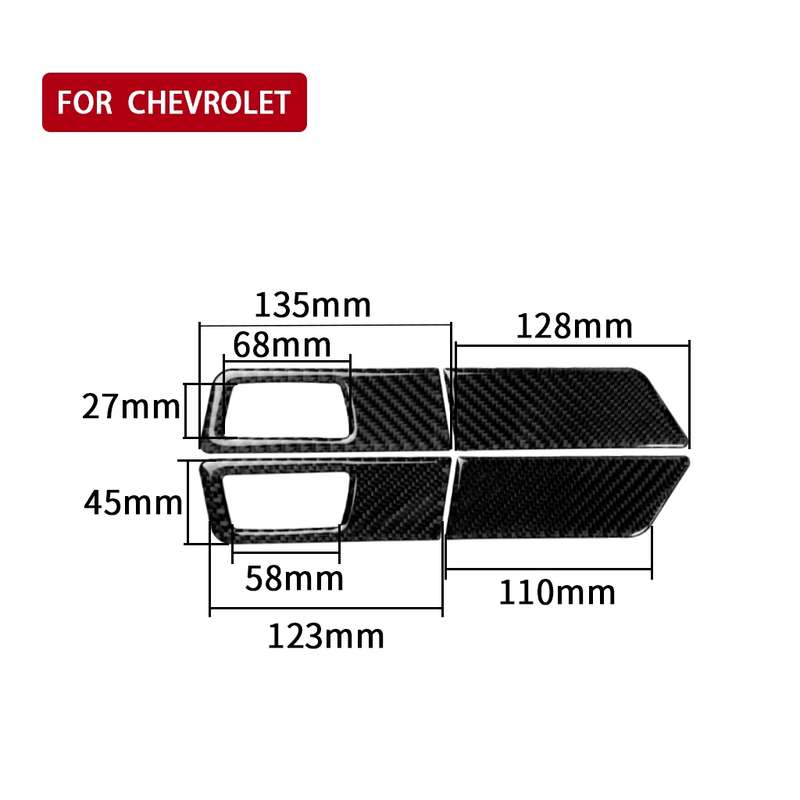 4 in 1 Car Carbon Fiber Turn Light Panel Decorative Sticker for Chevrolet Cruze 2009-2015, Left and