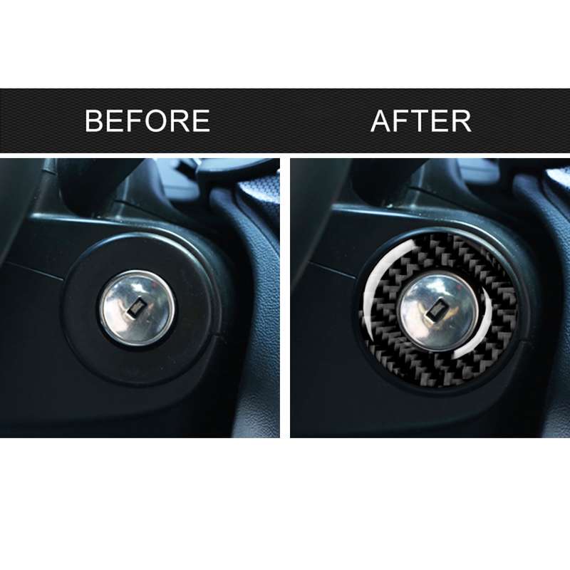 Car Carbon Fiber Lighter Key Ring Decorative Sticker for Chevrolet Cruze 2009-2015, Left and Right D
