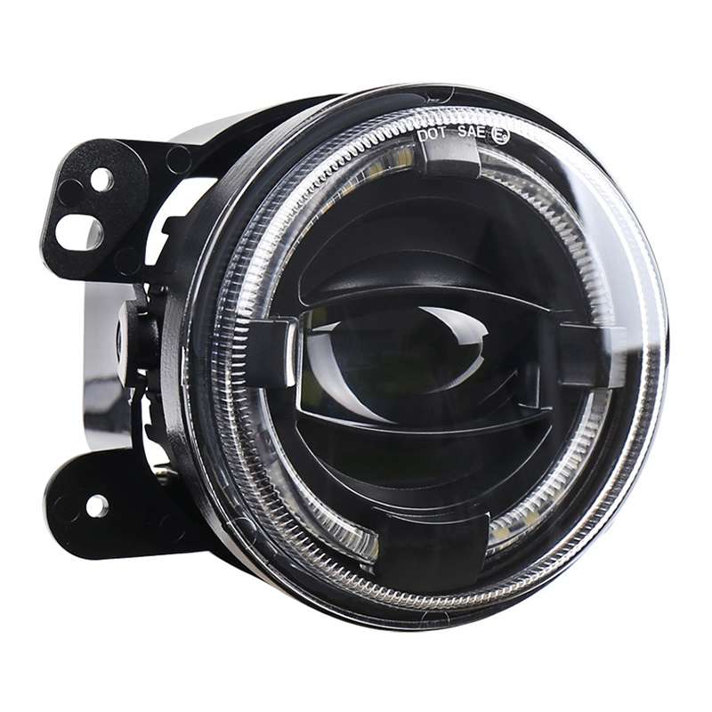 2 PCS 4 inch Car LED Angel Eyes Spotlight Modified Fog Lights for Jeep Wrangler / Dodge / Chrysler P