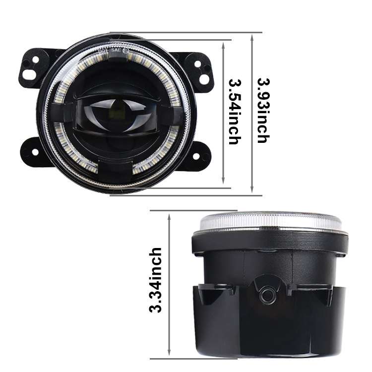 2 PCS 4 inch Car LED Angel Eyes Spotlight Modified Fog Lights for Jeep Wrangler / Dodge / Chrysler P