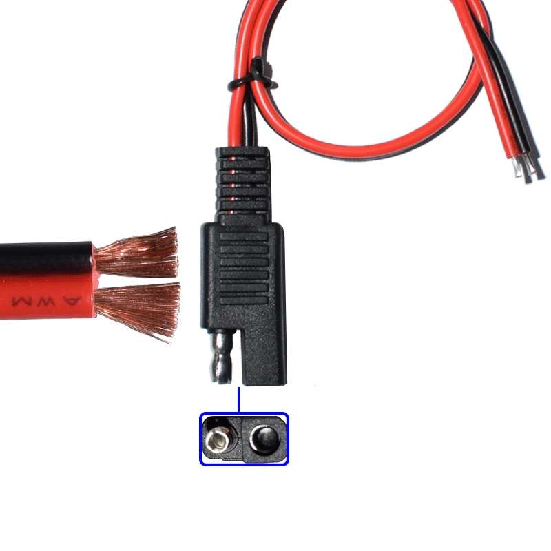 SAE to Crocodile Clip Power Cord Motorcycle Battery Charging Cable, Length: 0.5m
