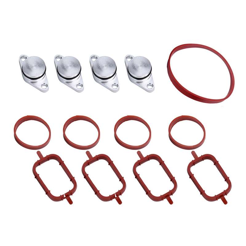 4x22mm Car Swirl Flap Air Intake Aluminum Gasket Remove Repair Kit(Black)