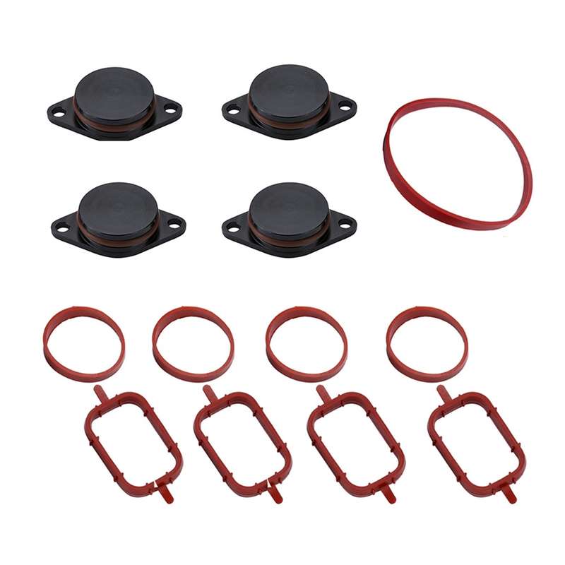 4x33mm Car Swirl Flap Air Intake Aluminum Gasket Remove Repair Kit(Black)