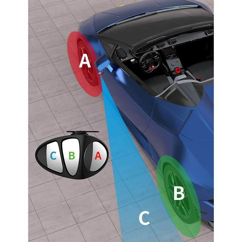 3R-151 3 in 1 Car Rearview Auxiliary Blind Spot Mirror Rear View 146 Front Wheel Mirror for Left Sid