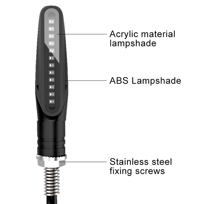 2 PCS D12V / 1W Motorcycle LED Waterproof Dynamic Blinker Side Lights Flowing Water Turn Signal Ligh