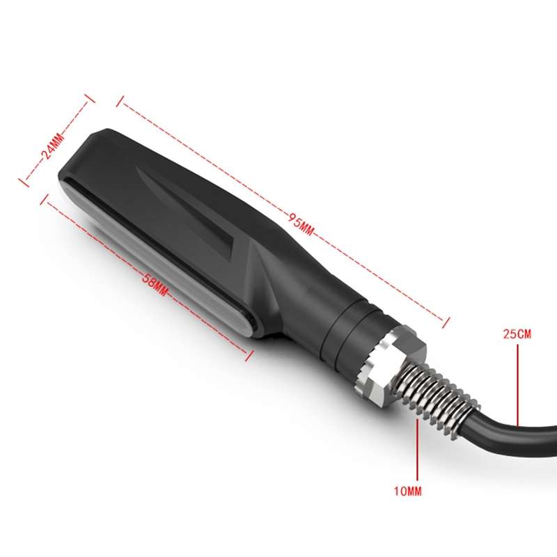 2 PCS D12V / 1W Motorcycle LED Waterproof Dynamic Blinker Side Lights Flowing Water Turn Signal Ligh