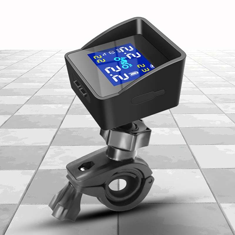 Universal Motorcycle Wireless High Precision Solar Energy TPMS Tire Pressure Alarm System External T