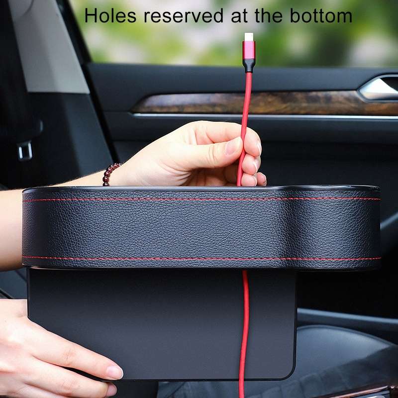 2 PCS Car Multi-functional Console Box Cup Holder Seat Gap Side Storage Box (Black)