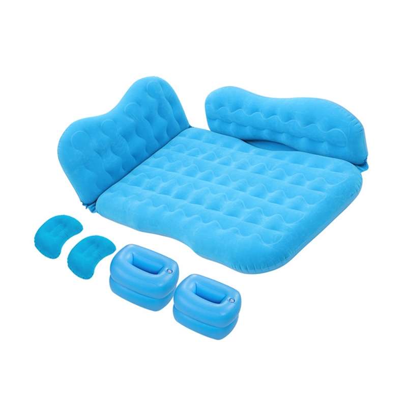 Universal Car Travel Inflatable Mattress Air Bed Camping Back Seat Couch with Head Protector + Wide