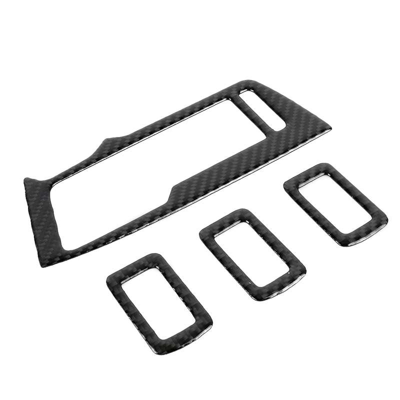 Car Carbon Fiber Window Glass Lifter Panel Decorative Sticker for Volkswagen Tiguan L
