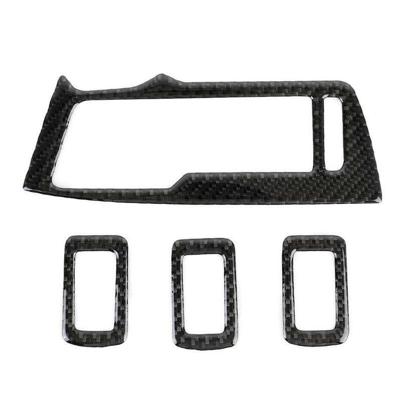 Car Carbon Fiber Window Glass Lifter Panel Decorative Sticker for Volkswagen Tiguan L