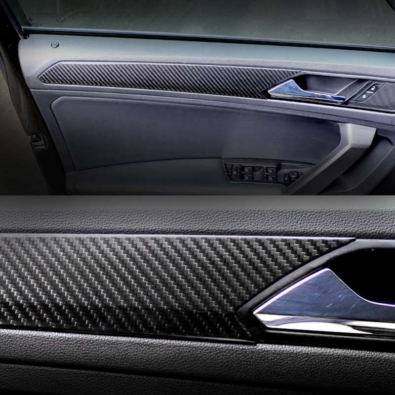Car Carbon Fiber Door Panel Decorative Sticker for Volkswagen Tiguan L