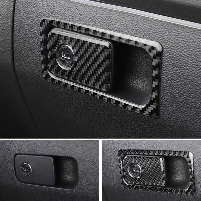 Car Carbon Fiber Front Passenger Seat Storage Handle Decorative Sticker for Volkswagen Tiguan L