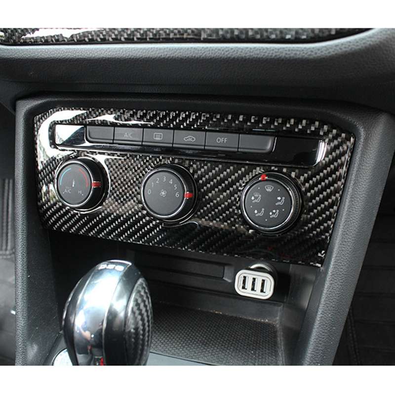 Car Carbon Fiber Air Conditioning Panel Decorative Sticker for Volkswagen Tiguan L, Low Configuratio