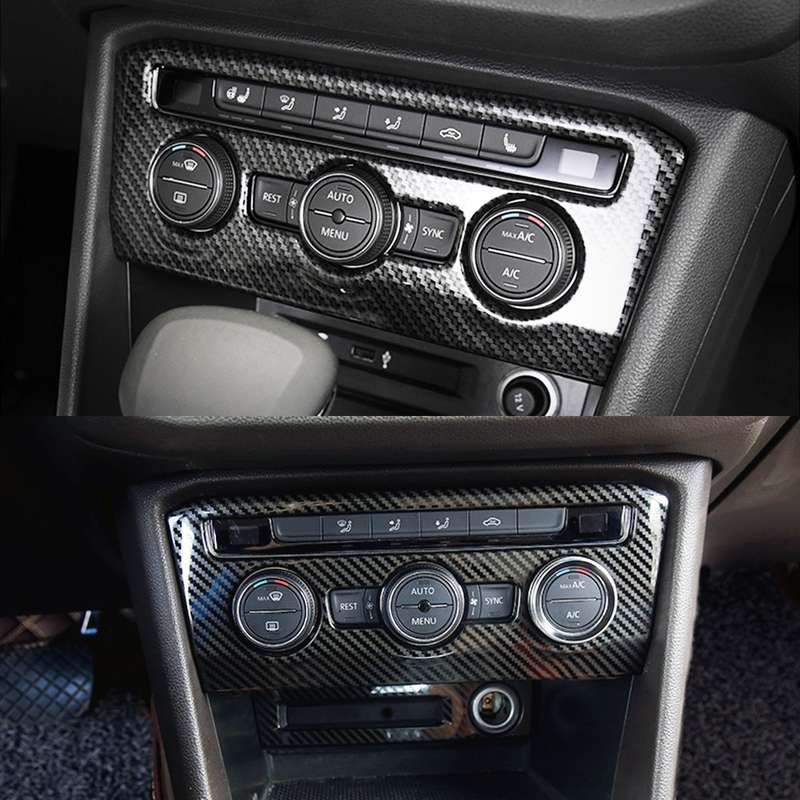 Car Carbon Fiber Air Conditioning Panel Decorative Sticker for Volkswagen Tiguan L, High Configurati