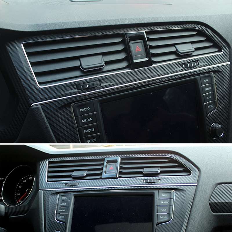 Car Carbon Fiber Central Control Air Outlet Frame Decorative Sticker for Volkswagen Tiguan L