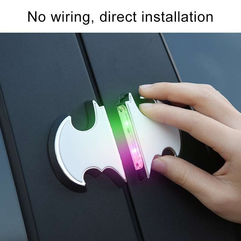 2 PCS Car LED Door Warning Lights Anti-collision Door Opening Lamp Flashing Lights (Black)