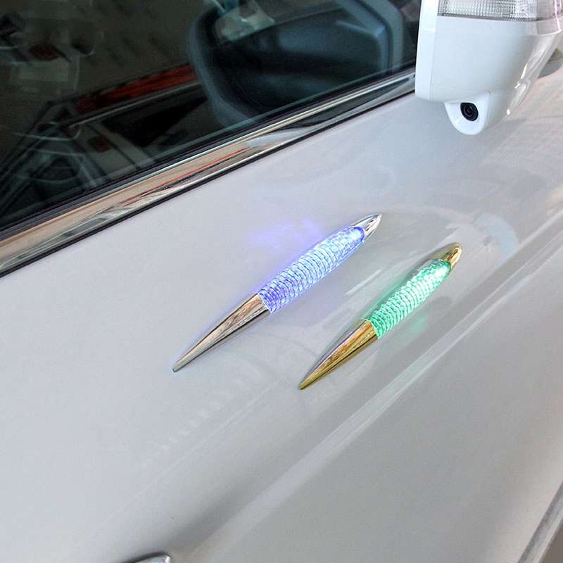 Car Solar Shark Gill Warning Lights Car Door Anti-collision Rear-end Collision LED Dlashing Lamp, Mo