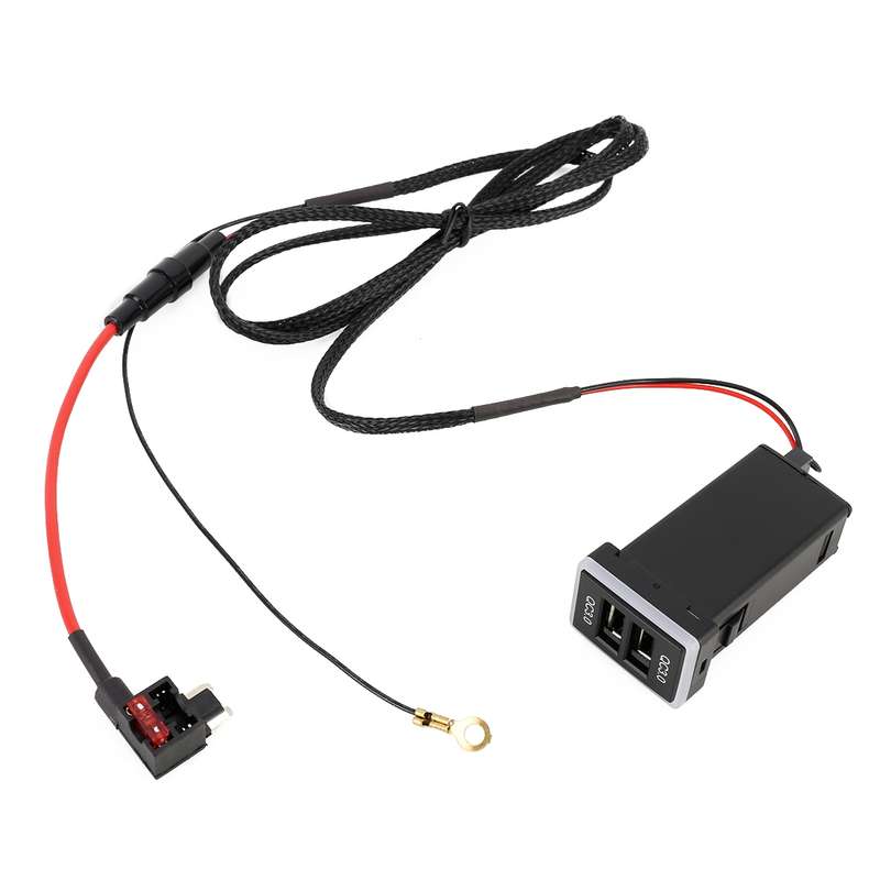 Car QC3.0 Fast Charge USB Interface Modification Charger for Toyota, Fuse to Take Power(Ice Blue Lig
