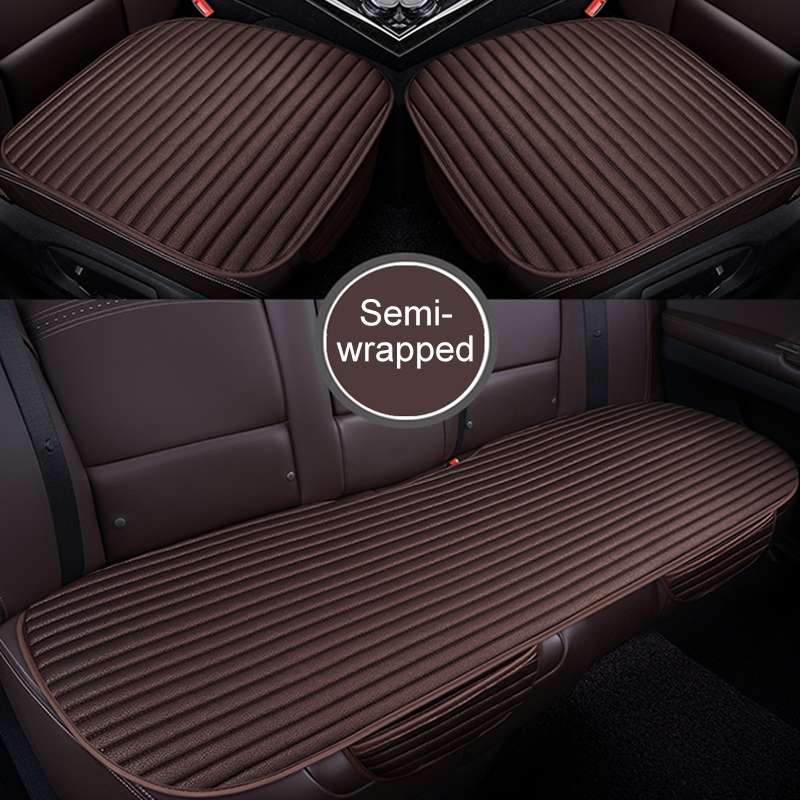 3 in 1 Car Seat Cushion Free Binding Half Inclusive Seat Mat Set (Black)