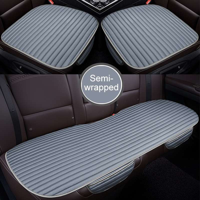 3 in 1 Car Seat Cushion Free Binding Half Inclusive Seat Mat Set (Black)