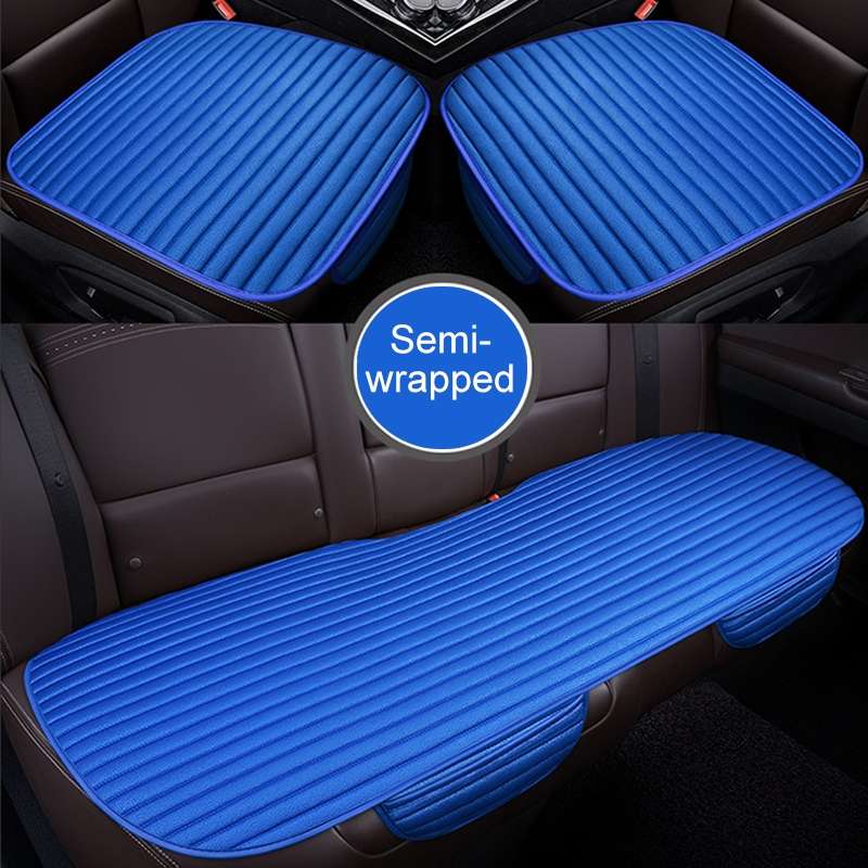 3 in 1 Car Seat Cushion Free Binding Half Inclusive Seat Mat Set (Black)