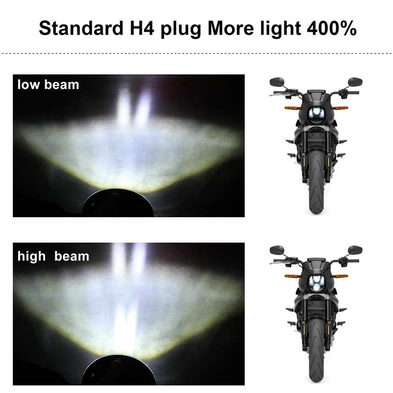 EagleVision DC9-30V 35W 6000K 4000LM 5.75 inch Round Motorcycle LED Headlight with Angel Eye for Har