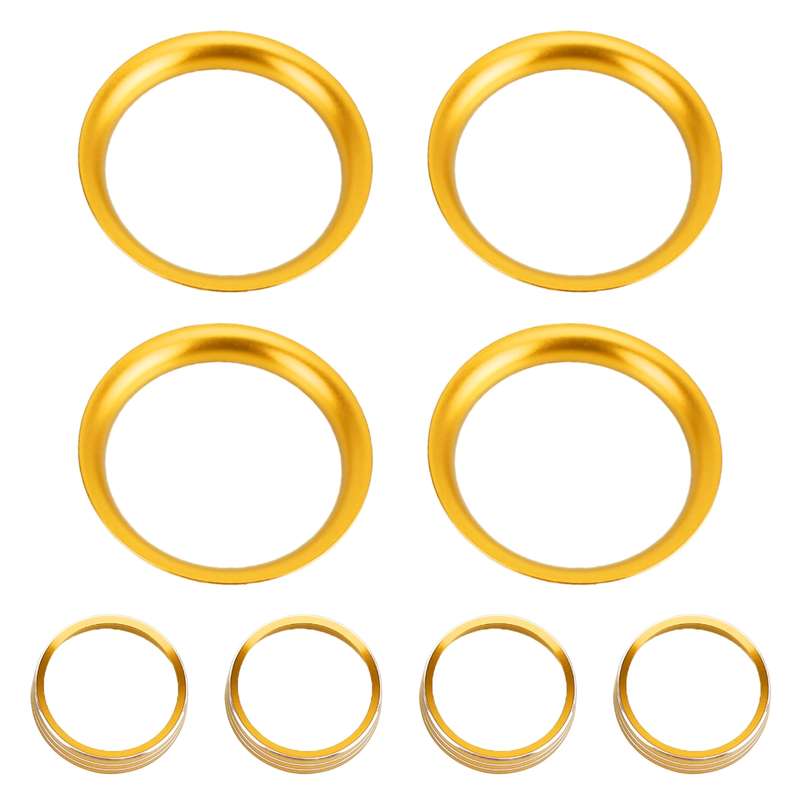 8 PCS Car Aluminum Alloy Air Conditioner Knob Case and Base for Honda XR-V (Gold)